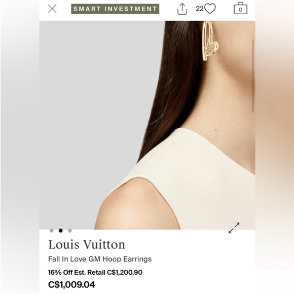 Louis Vuitton Heart Shaped Earrings - Picture 7 of 7